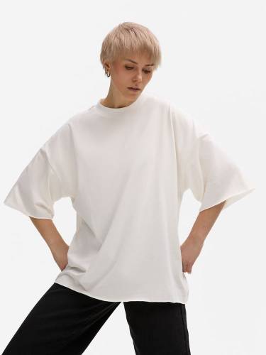 Футболка унисекс оверсайз T1, молочно-белая фото 6