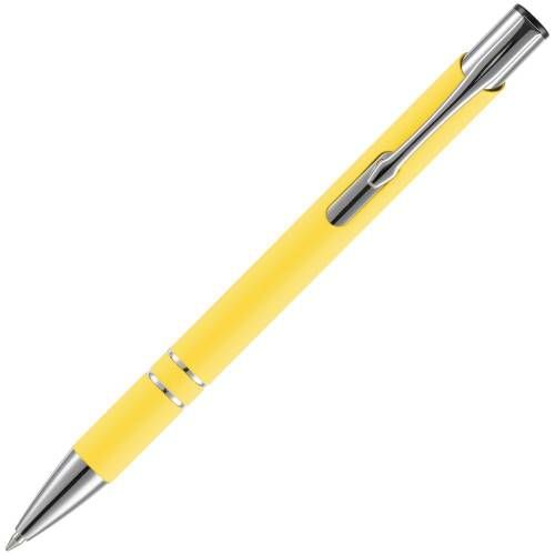 Ручка шариковая Keskus Soft Touch, желтая фото 4