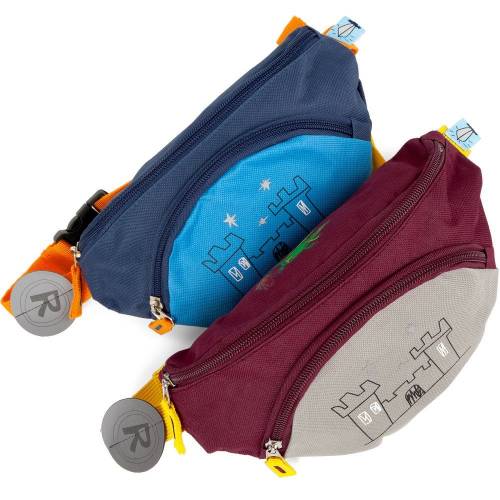 Поясная сумка детская Kiddo, бордовая с серым фото 10