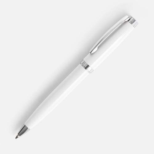 Ручка шариковая Letra Chrome, глянцевая, белая фото 2