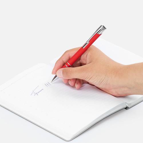 Ручка шариковая Keskus Soft Touch, красная фото 6