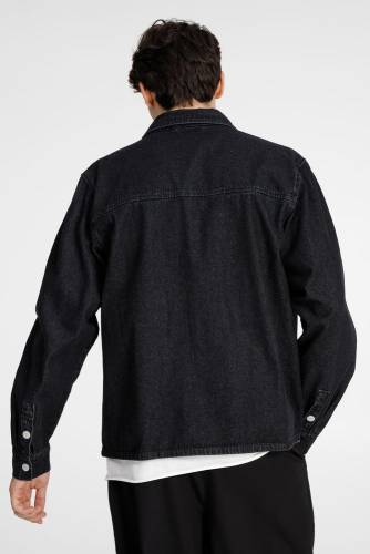 Куртка джинсовая O3, черная фото 6