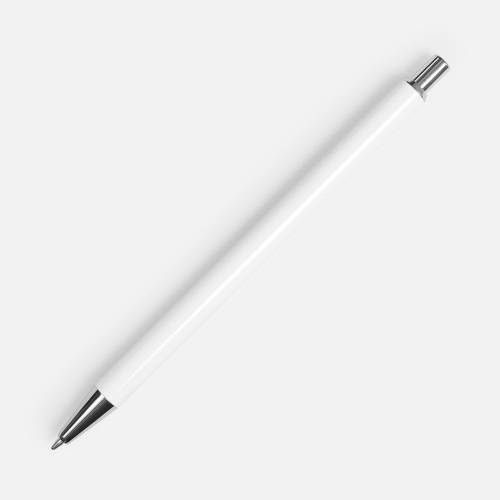 Ручка шариковая Slim Beam, белая фото 2