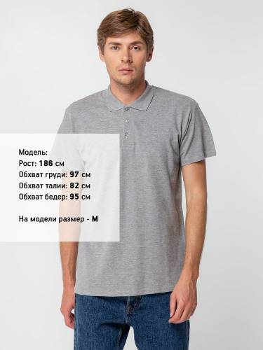 Рубашка поло мужская Summer 170, серый меланж фото 5