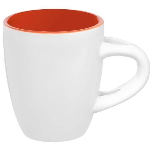 Кофейная кружка Pairy с ложкой, оранжевая с белой фото 4