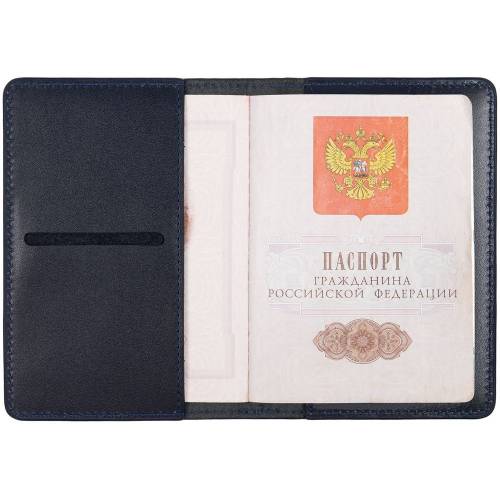 Обложка для паспорта Remini, темно-синяя фото 5