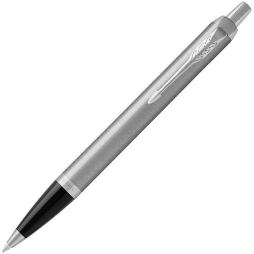 Ручка шариковая Parker IM Essential Stainless Steel CT, серебристая с черным фото 3