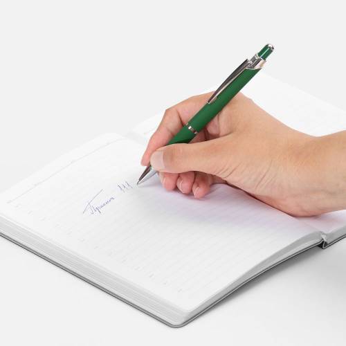 Ручка шариковая Chromos Soft Touch, зеленая фото 5 Ручка шариковая Chromos Soft Touch, зеленая фото 5