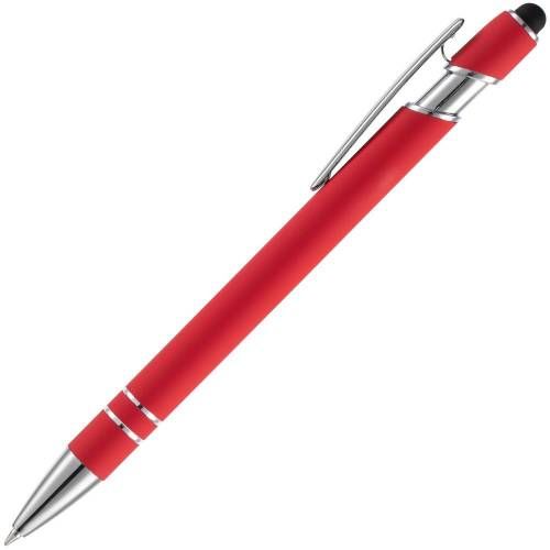 Ручка шариковая Pointer Soft Touch со стилусом, красная фото 3