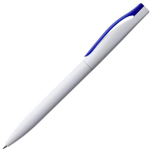 Ручка шариковая Pin, белая с синим фото 3