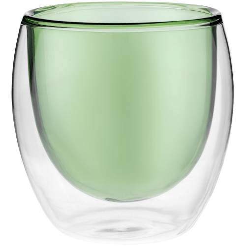 Стакан с двойными стенками Glass Bubble, зеленый фото 2