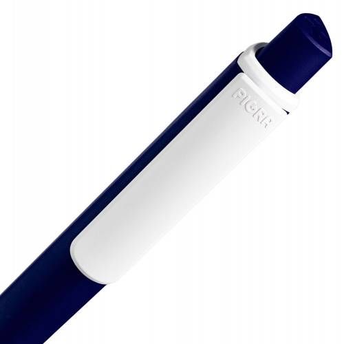 Ручка шариковая Pigra P02 Mat, темно-синяя с белым фото 5