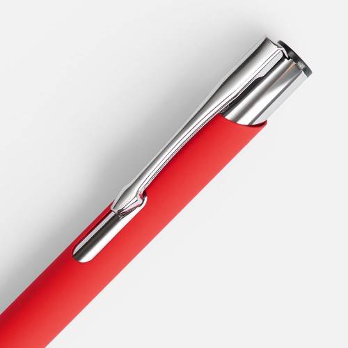 Ручка шариковая Keskus Soft Touch, красная фото 5