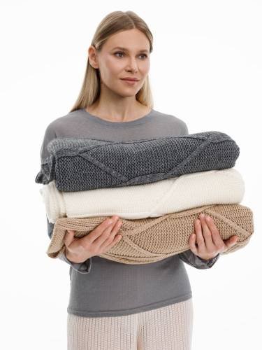 Плед Curve Verve, молочно-белый фото 8 Плед Curve Verve, молочно-белый фото 8