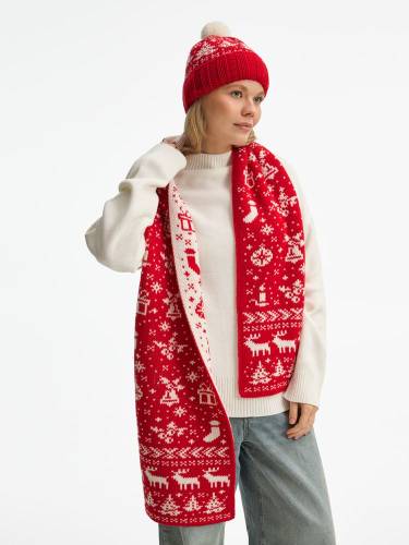 Шапка Holidale, красная с молочным фото 9