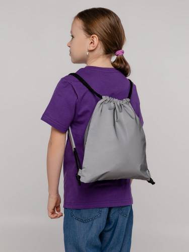Детский рюкзак-мешок Manifest из светоотражающей ткани, серый фото 9