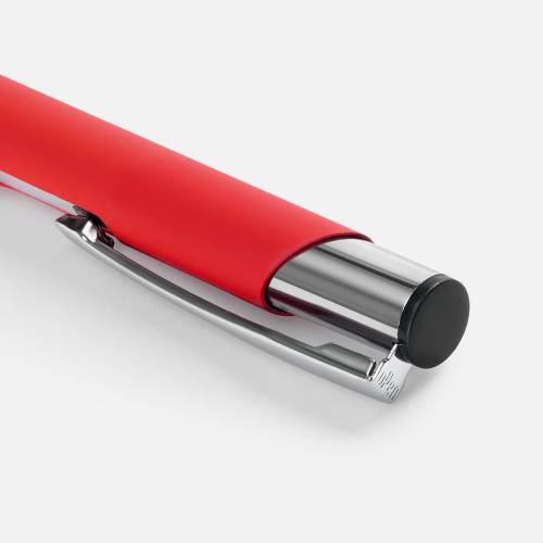 Ручка шариковая Keskus Soft Touch, красная фото 4