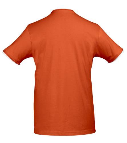 Футболка мужская с контрастной отделкой Madison 170, оранжевый/белый фото 3