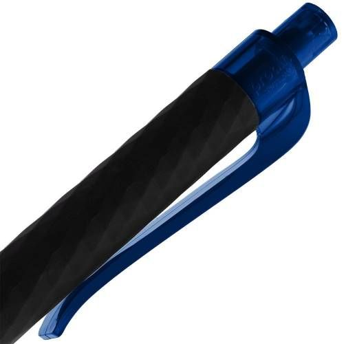 Ручка шариковая Prodir QS01 PRT-P Soft Touch, черная с синим фото 7