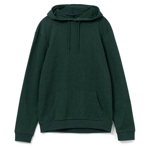 Толстовка с капюшоном унисекс Hoodie, темно-зеленый меланж фото 2