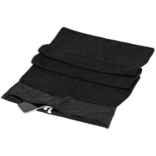 Полотенце для фитнеса Dry On, черное фото 2