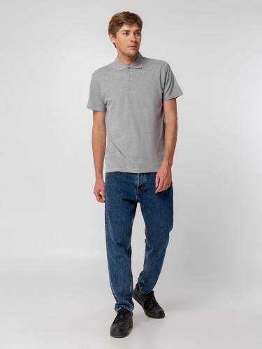 Рубашка поло мужская Spring 210, серый меланж фото 9
