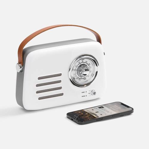 Bluetooth-колонка с радио Retronica, белая фото 6