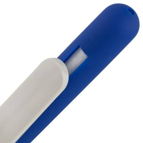 Ручка шариковая Swiper Soft Touch, синяя с белым фото 5