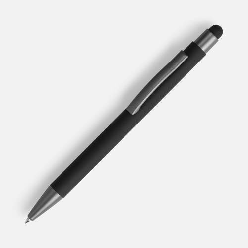 Ручка шариковая Atento Soft Touch Stylus со стилусом, черная фото 2 Ручка шариковая Atento Soft Touch Stylus со стилусом, черная фото 2