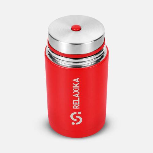 Термос для еды Relaxika 1000, красный фото 4