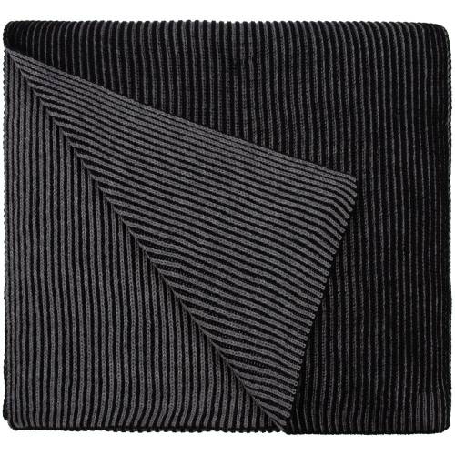 Шарф Nobilis, черный с серым меланжем фото 3