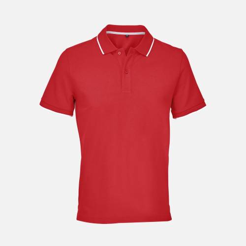 Рубашка поло унисекс Palermo, красная с белым фото 2
