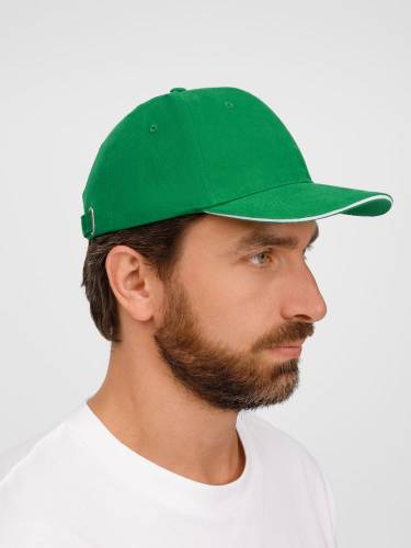 Бейсболка Buffalo, ярко-зеленая с белым фото 10