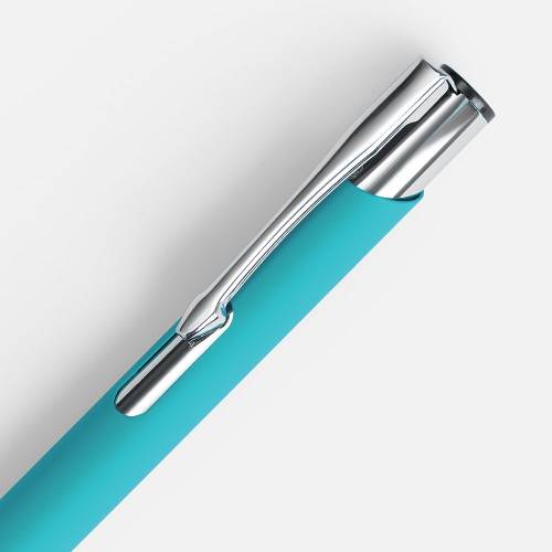 Ручка шариковая Keskus Soft Touch, бирюзовая фото 5