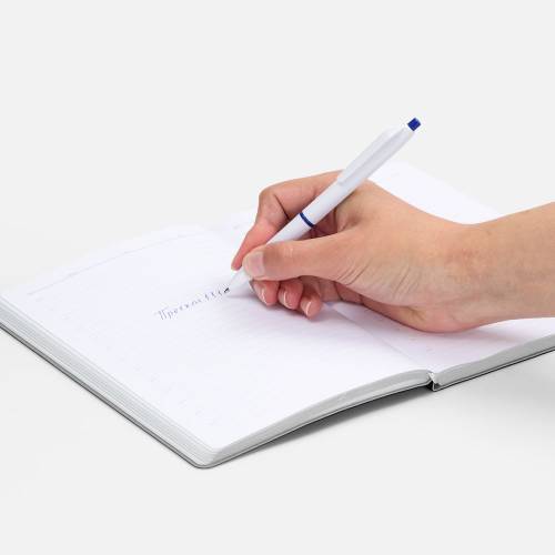 Ручка шариковая Bright Pop, белая с синим фото 5