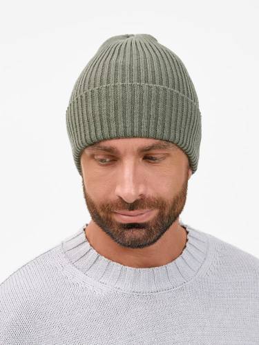 Шапка Catch Match без помпона, зеленая (полынь) фото 5