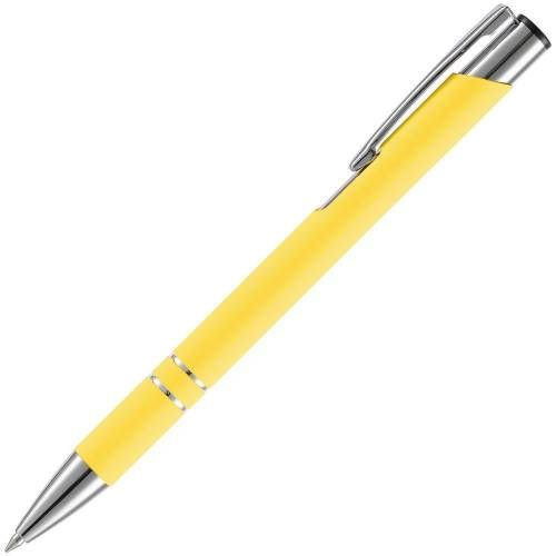 Ручка шариковая Keskus Soft Touch, желтая фото 3