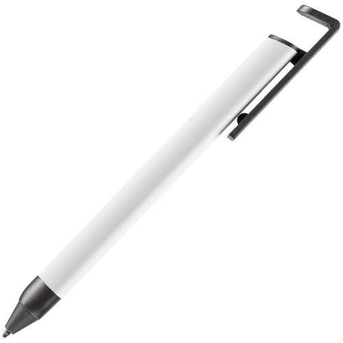 Ручка шариковая Standic с подставкой для телефона, белая фото 4