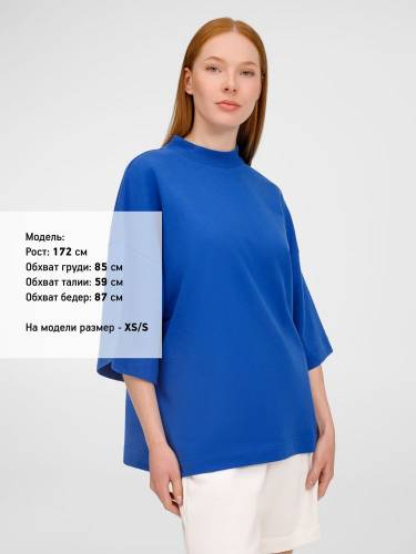 Футболка оверсайз унисекс T9, синяя фото 6