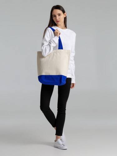 Холщовая сумка Shopaholic, ярко-синяя фото 7