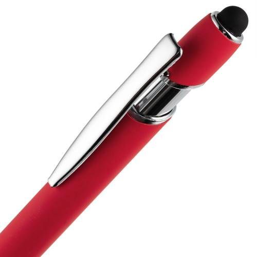 Ручка шариковая Pointer Soft Touch со стилусом, красная фото 5