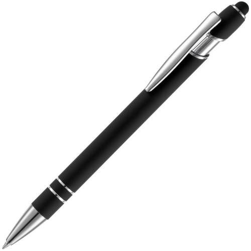 Ручка шариковая Pointer Soft Touch со стилусом, черная фото 2