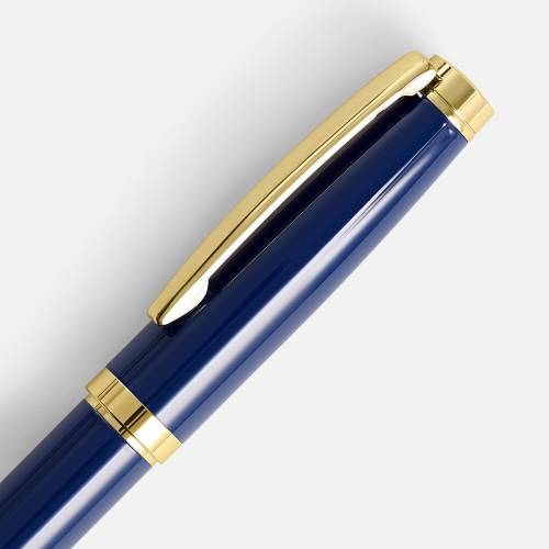 Ручка шариковая Letra Gold, глянцевая, темно-синяя фото 4