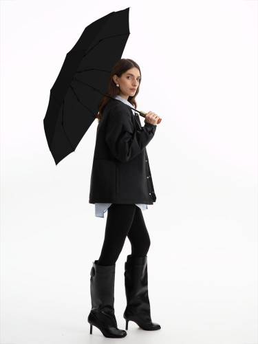 Зонт складной Cloudburst в подарочной упаковке, черный фото 9