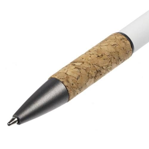 Ручка шариковая Cork, белая фото 5