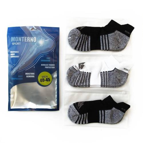 Набор из 3 пар спортивных мужских носков Monterno Sport, белый, черные и синий фото 9