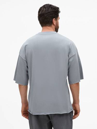 Футболка унисекс оверсайз T1, серая фото 4