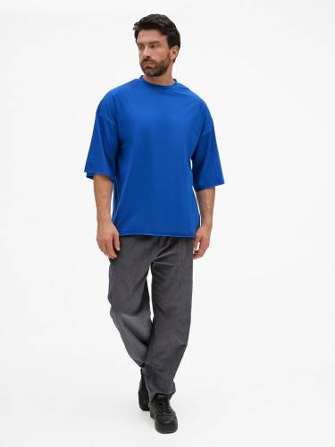 Футболка унисекс оверсайз T1, синяя фото 6