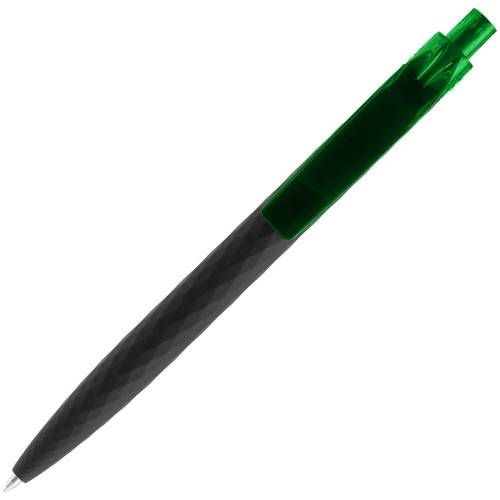 Ручка шариковая Prodir QS01 PRT-P Soft Touch, черная с зеленым фото 5