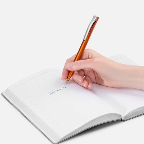 Ручка шариковая Pin Silver, оранжевый металлик фото 5